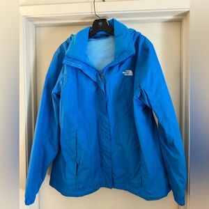 The North Face Women's Hooded DryVent Blue Rain Jacket